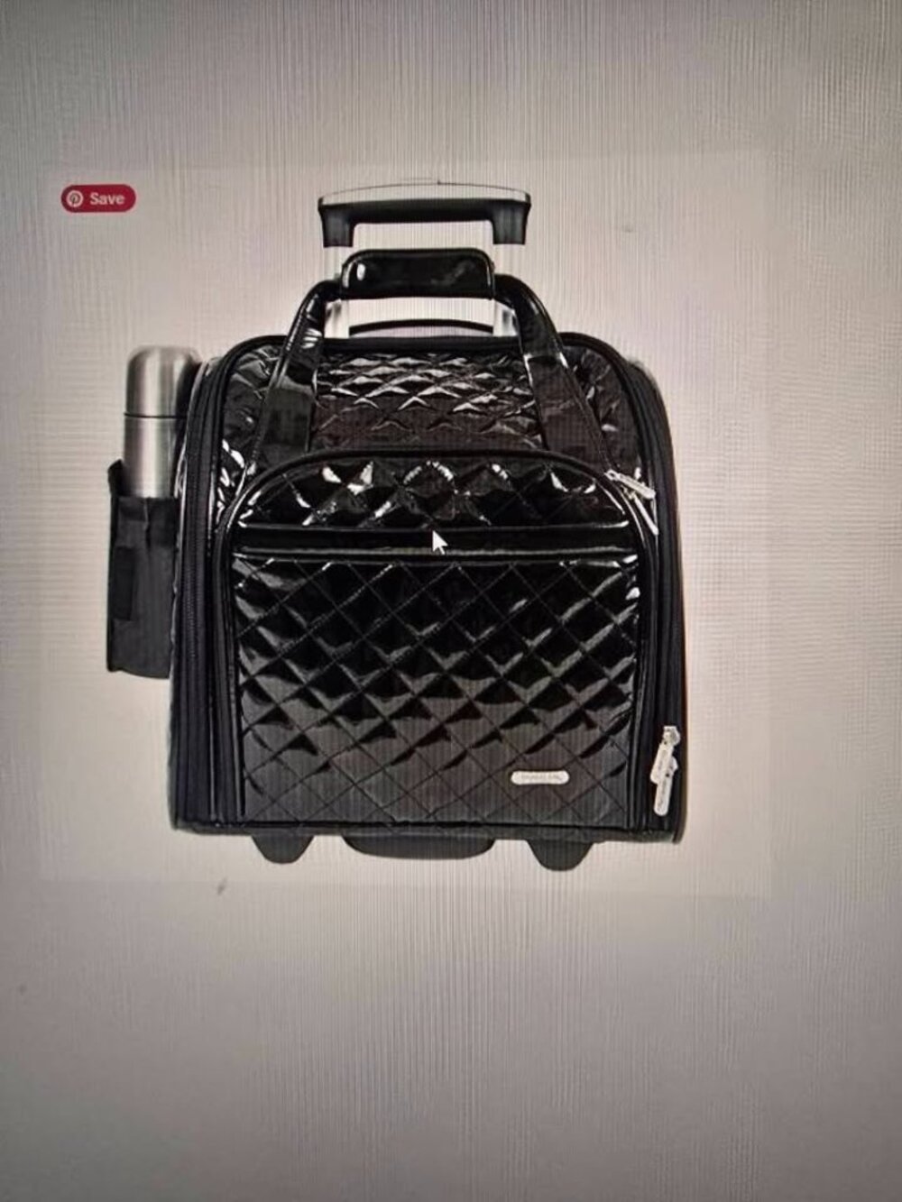 TRAVELON Underseat Rolling Luggage (Black Patent Leather)